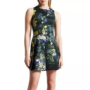 🦚 NWT Rare Ted Baker Printed Neoprene Skater Dress 🦚